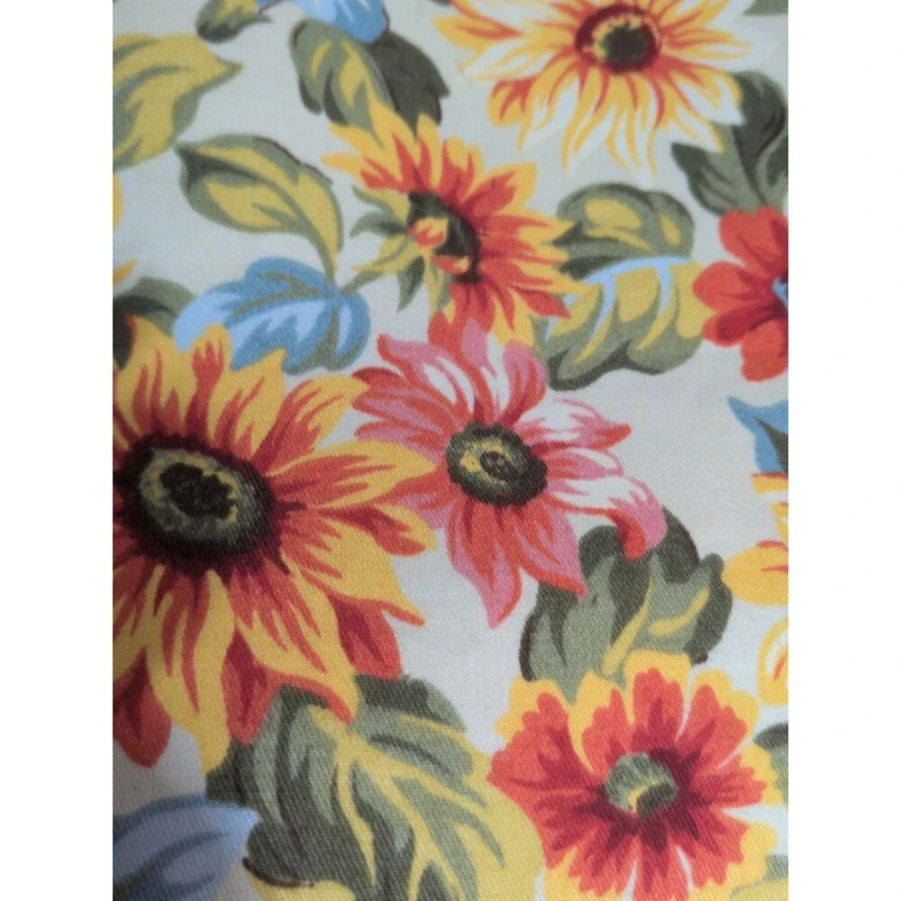 2 Longaberger Reversible Sunflower/Bright Floral  Placemats Washable Collectable